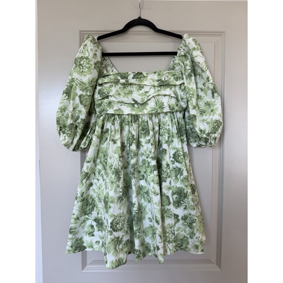 Abercrombie & Fitch Dresses & Skirts - Abercrombie Emerson Mini Dress in Green Floral Size Small Puff Sleeves